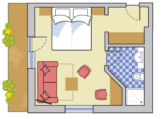 Layout Double Room Bergblick